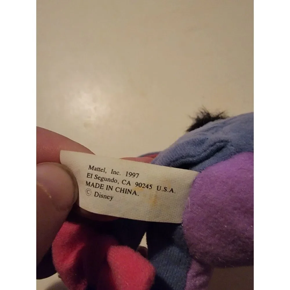 Mattel Eeyore‎ Bean Bag Plush 1997 90s Winnie The Pooh And Friends Stuffed Toy